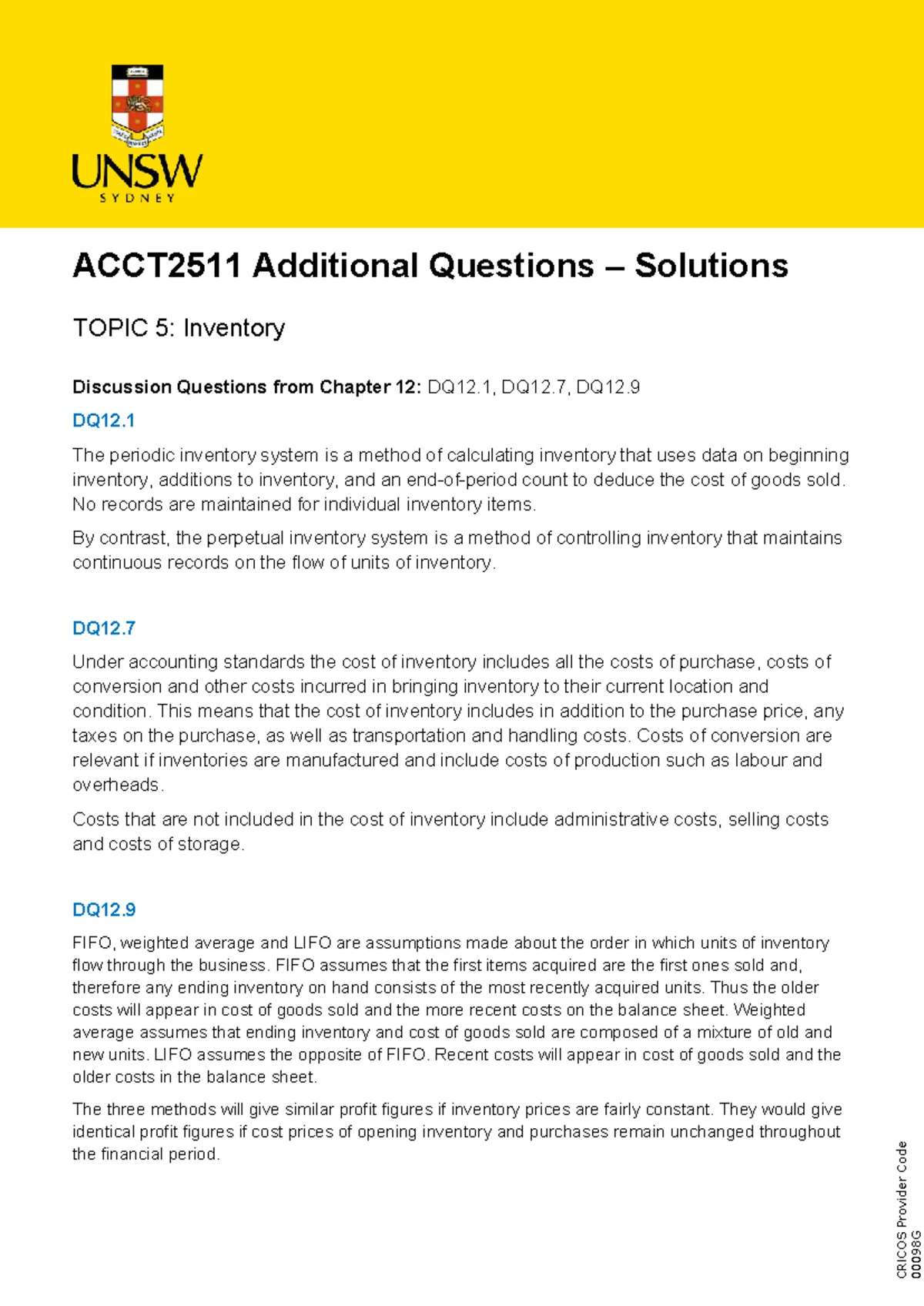 ACCT2511 Final Exam Notes on the Accounting Cycle - Studocu