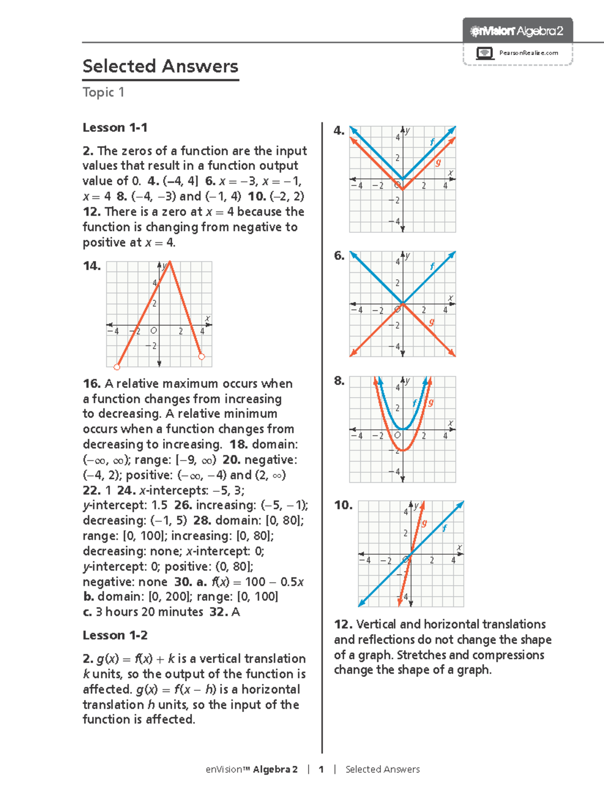 Algebra 2 Final Exam Selected Answers and Solutions - Studocu
