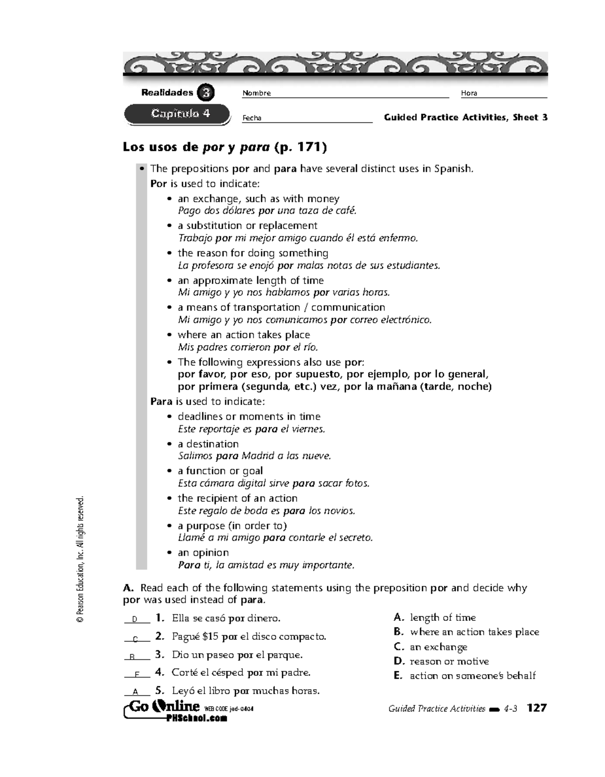 Kami Export - Por y Para Worksheet Guided Practice Activities 4-3 - Studocu