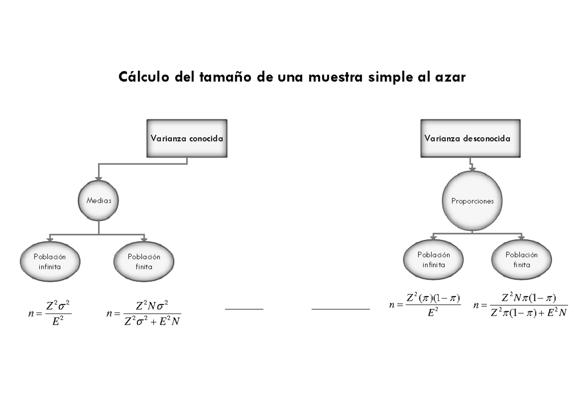 Fórmulas para MSA - Formulas de ejercicios - Cálculo del tamaño de una ...