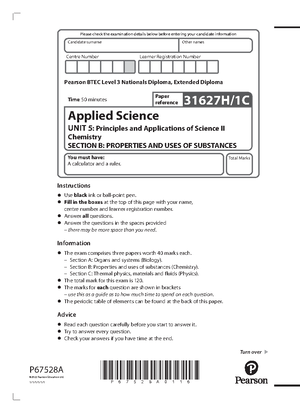 Unit 5 MS Chemistry 2021 - Mark Scheme (Results) January 2021 Pearson ...