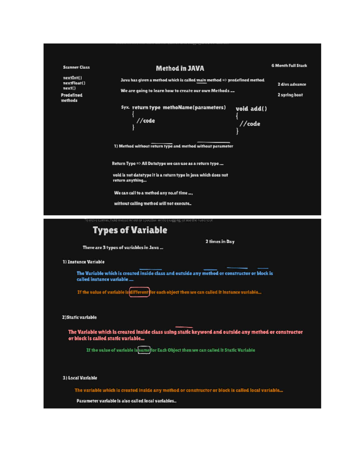 Java Full Stack Methods & Variable Types: Scanner Class Overview - Studocu
