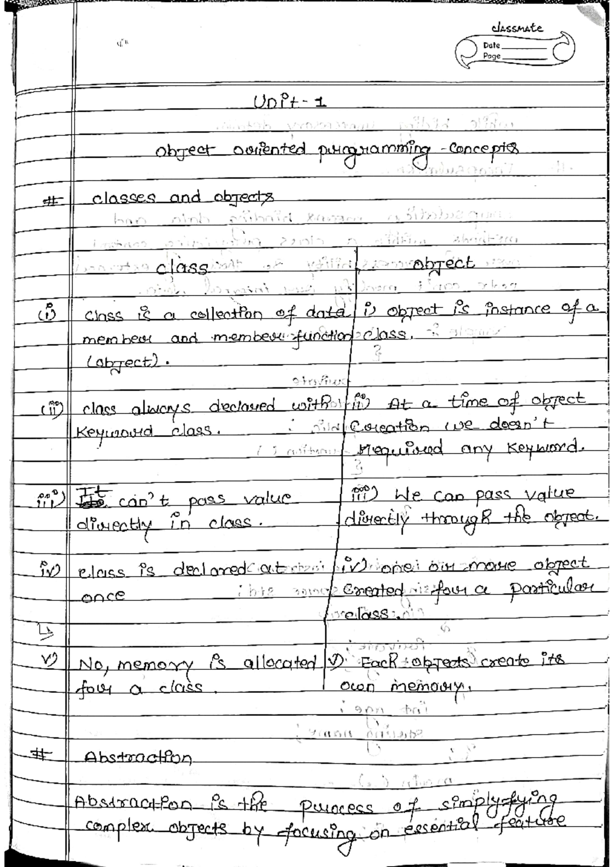 Opps all notes - classmate Date Page 1 object oriented programming ...