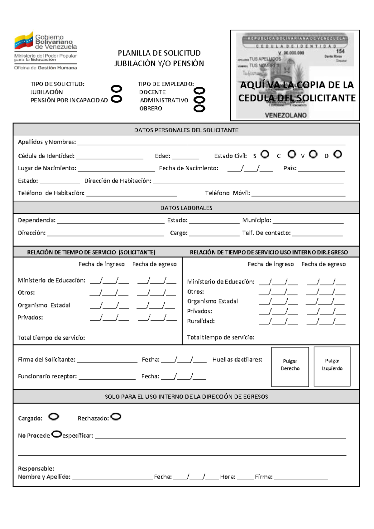 Solicitud de Jubilación y Pensión - MPPE Documentación Necesaria - Document Preview