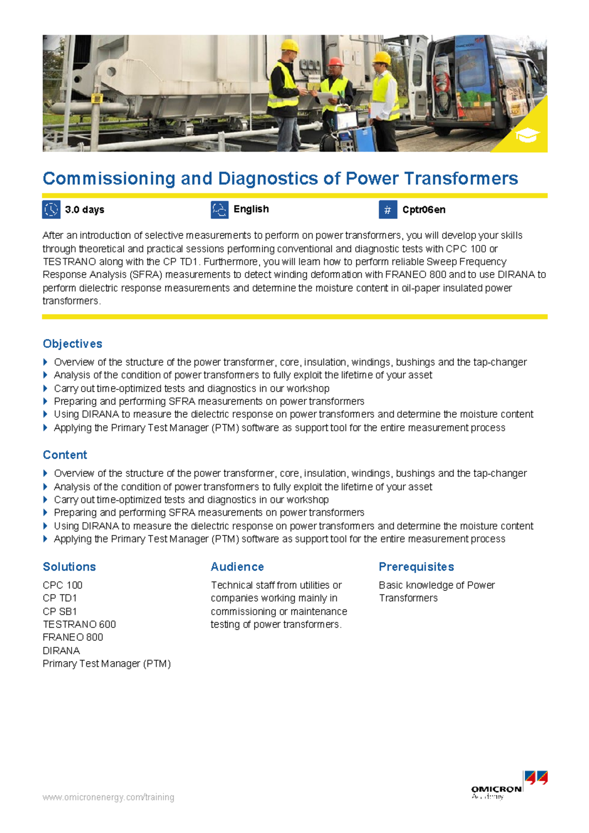 Cptr06en-Power Transformer Commissioning & Diagnostics Training ...