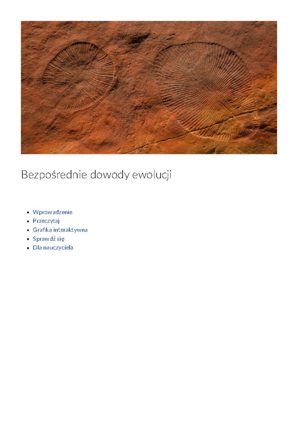 Bezpośrednie dowody ewolucji: Skamieniałości i ich znaczenie - Studocu