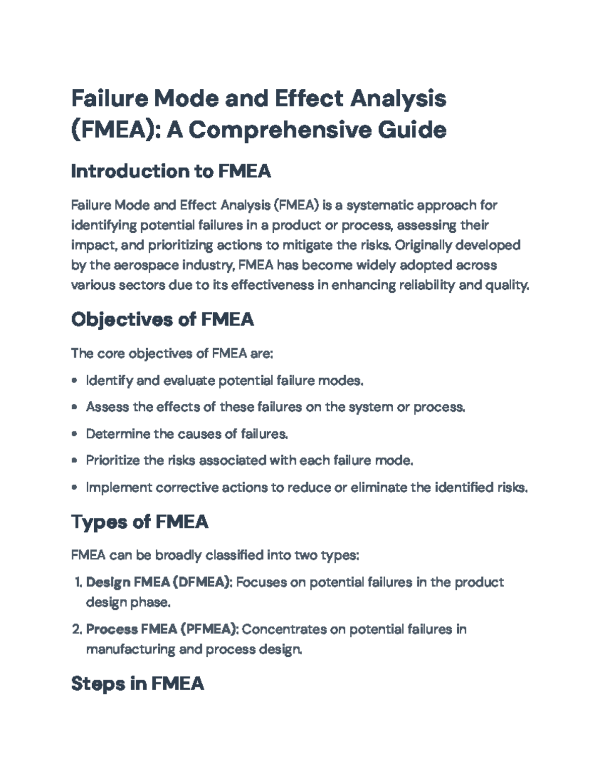 Failure Mode and Effects Analysis (FMEA): A Comprehensive Guide ...