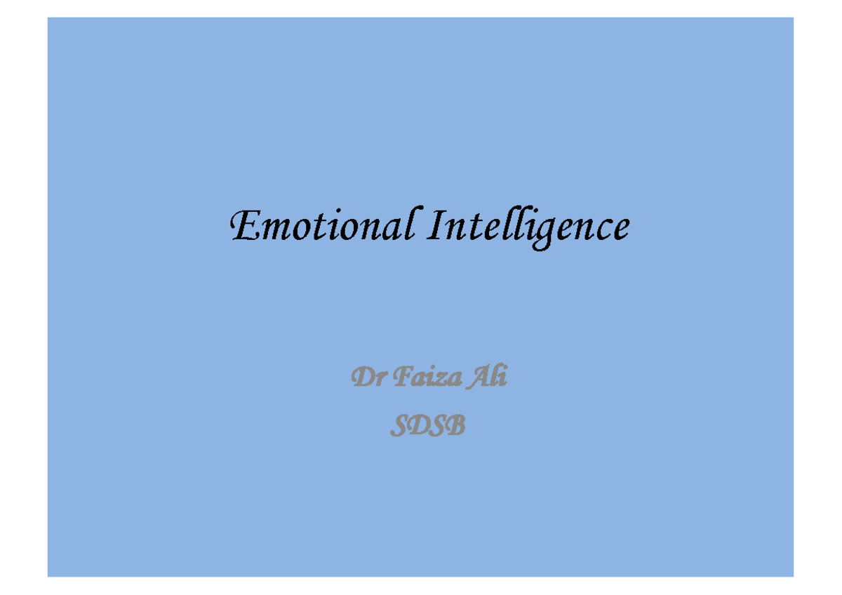 Emotional Intelligence - EQ & IQ Four Clusters of Emotional ...