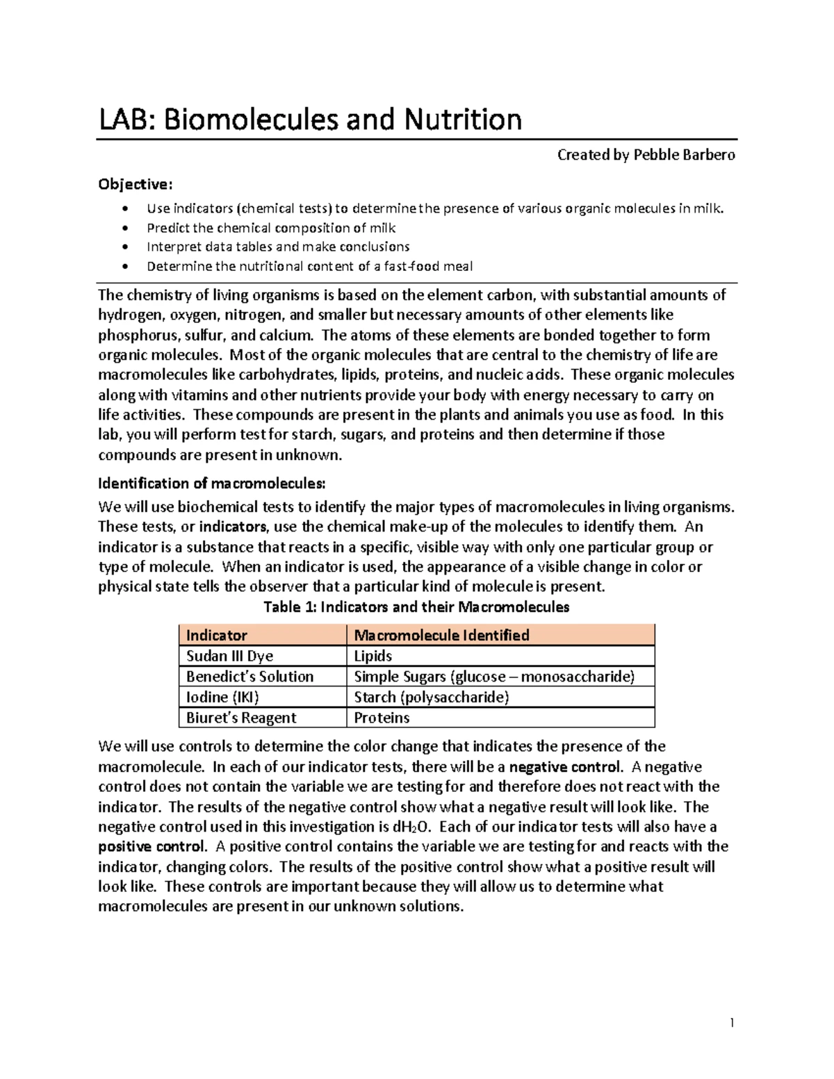BIOL 1406, Lab #2 - Scientific Inquiry & Experimental Design Techniques ...