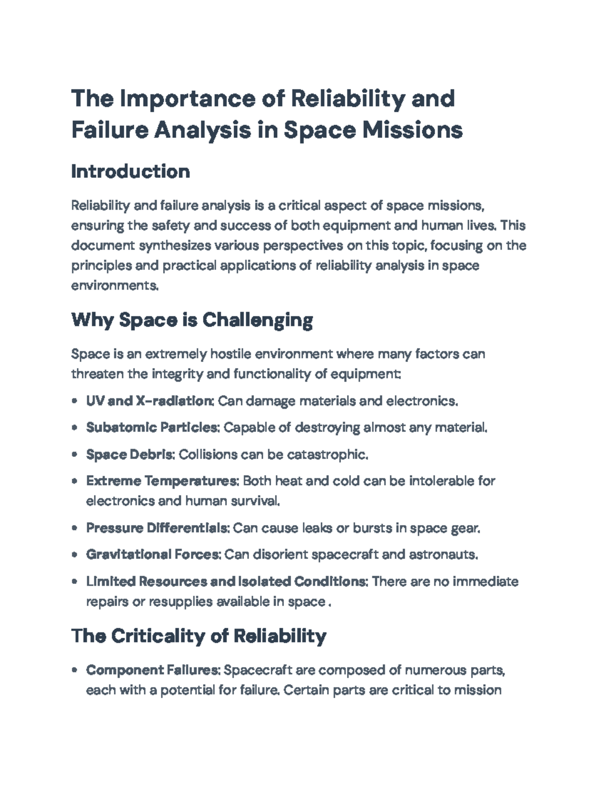 Reliability & Failure Analysis in Space Missions: Key Insights & Models ...