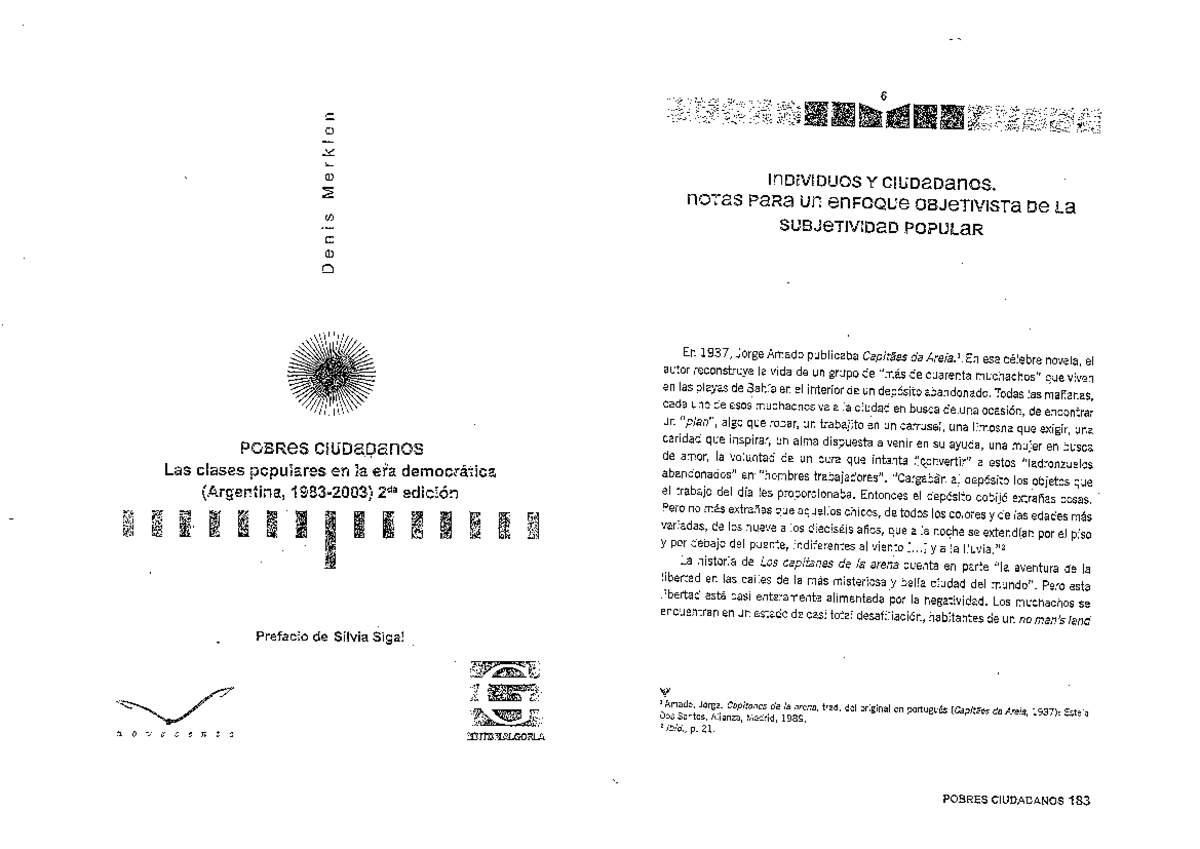 Pobres Ciudadanos: Clases Populares en Argentina (1983-2003) - Document Preview