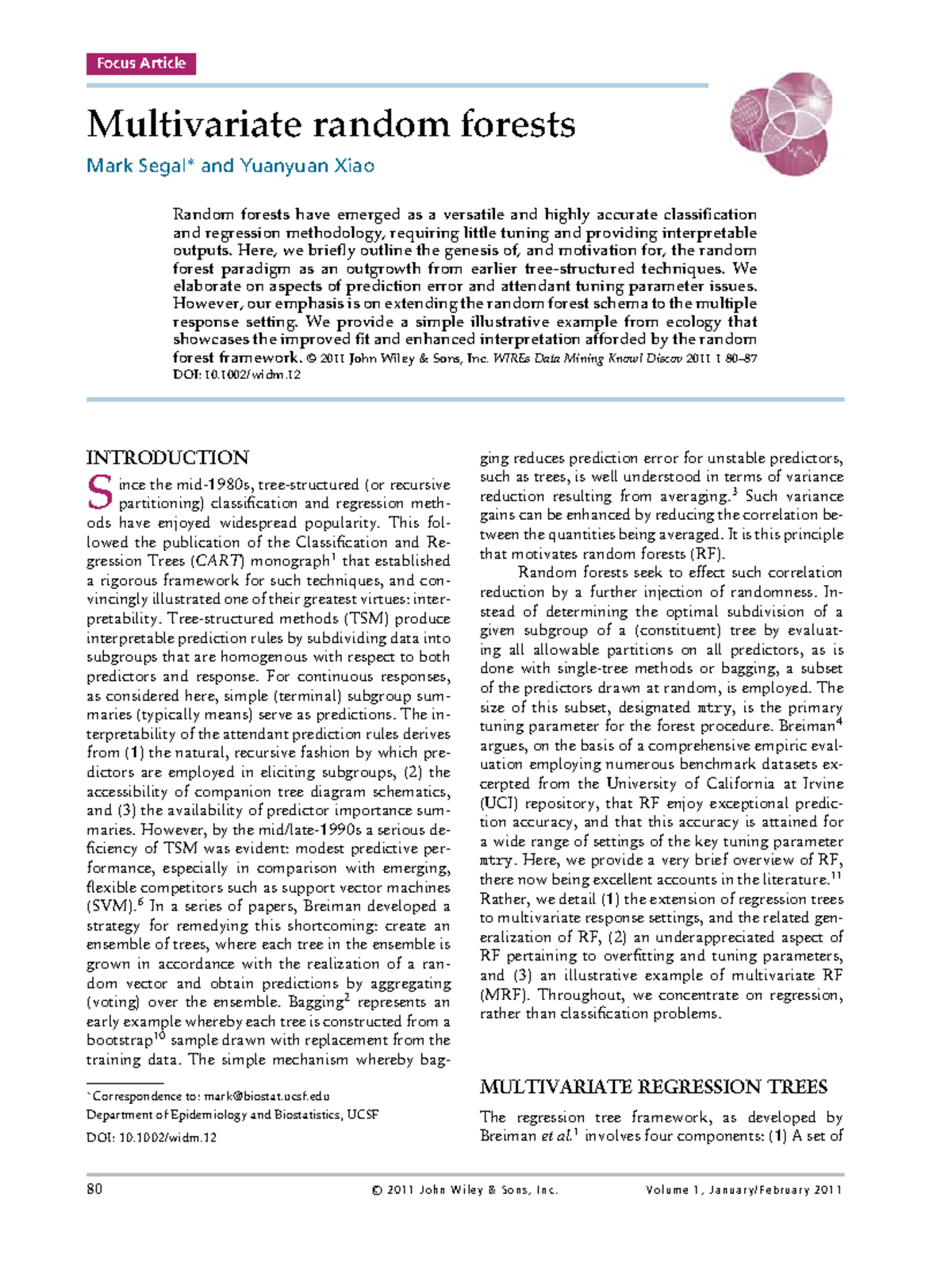 Multivariate Random Forests: A Comprehensive Overview and Applications ...
