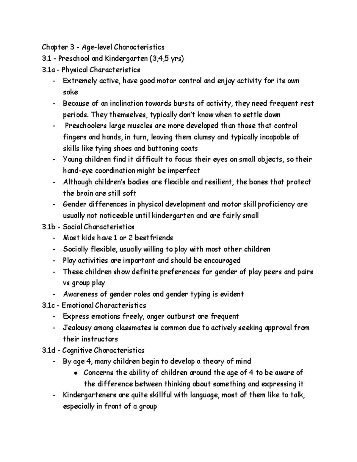 Chapter 3: Age-Level Characteristics in Ed Psy - Snowman 14th Ed. - Studocu