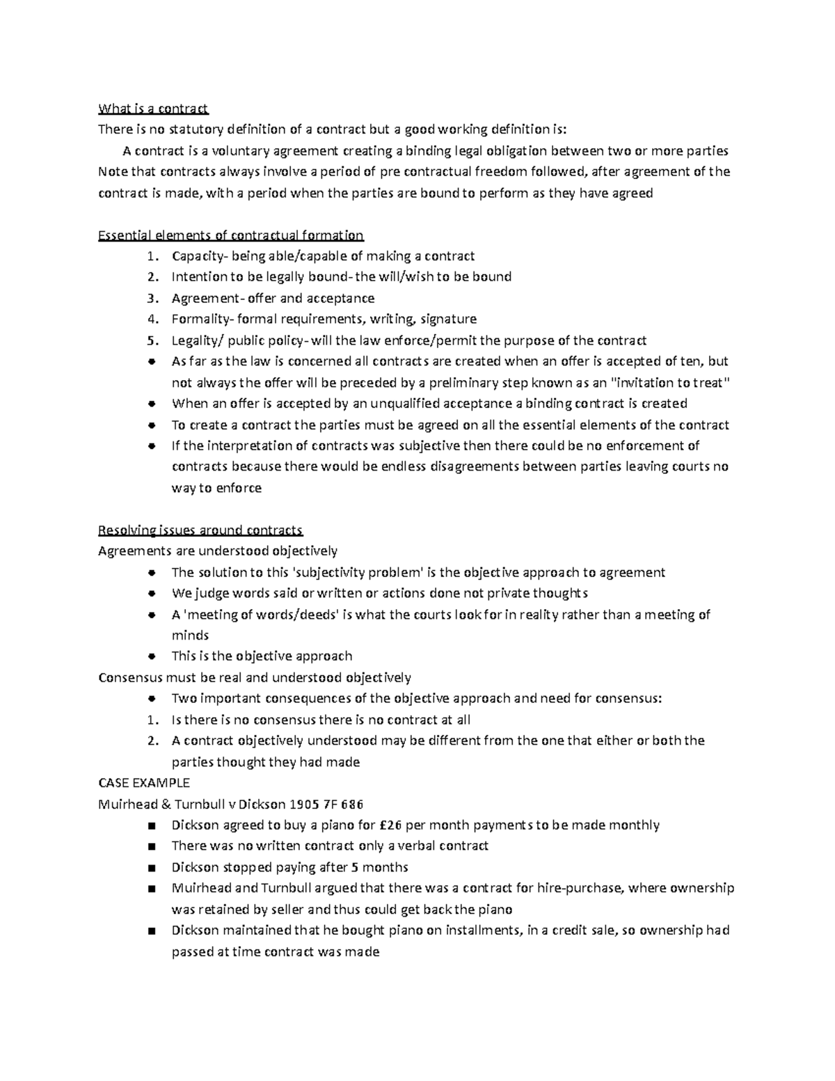 Formation of Contracts - What is a contract There is no statutory ...