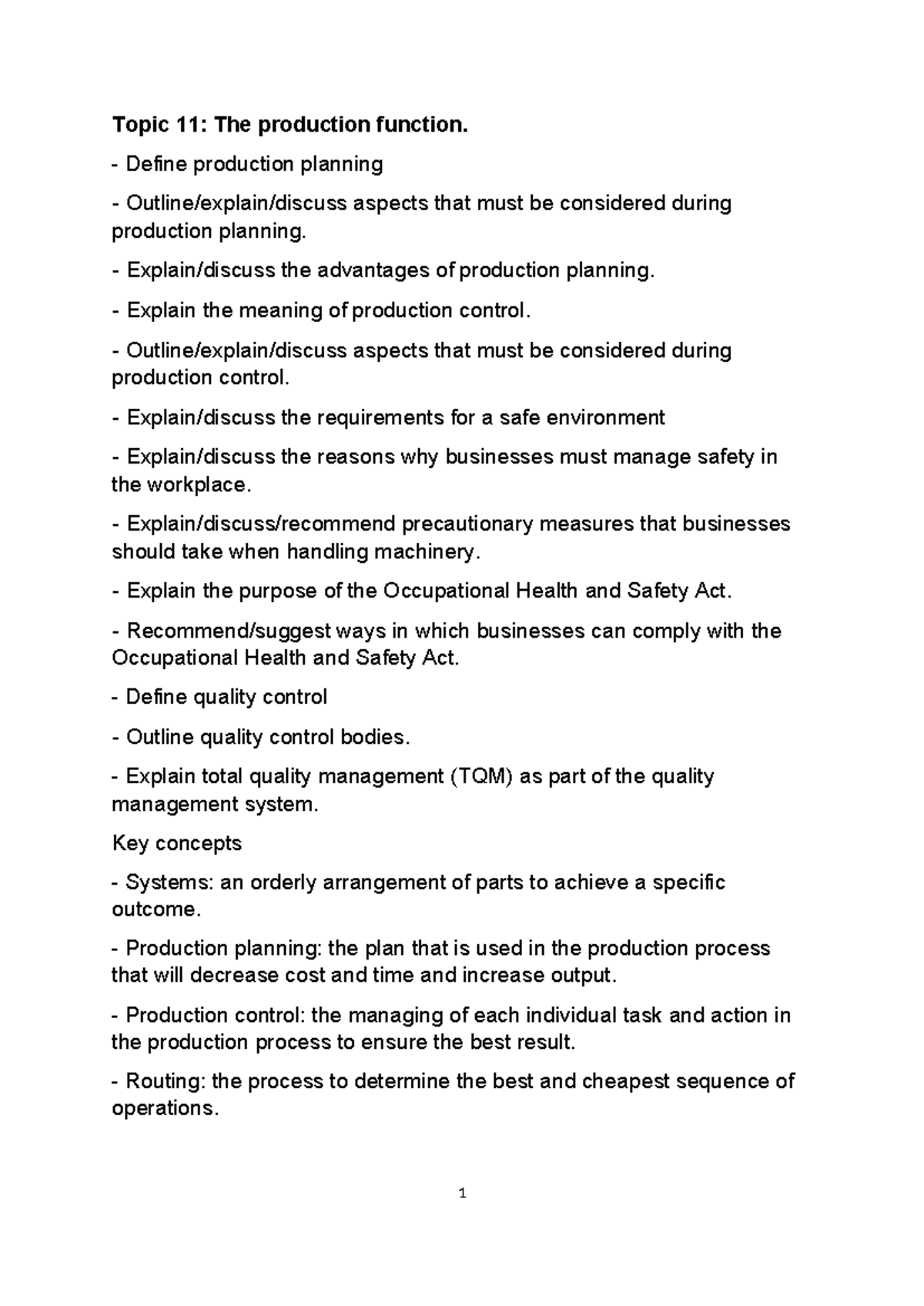 Production Planning and Quality Management Essentials in TQM - Topic 11 ...