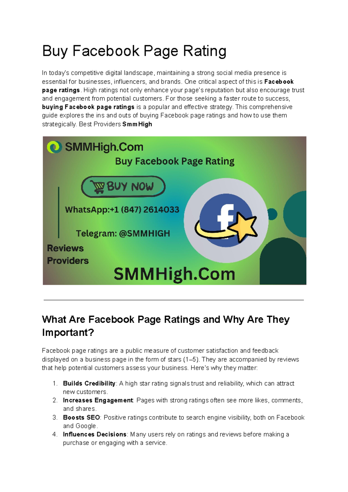 Buy Facebook Page Rating - One critical aspect of this is Facebook page ...