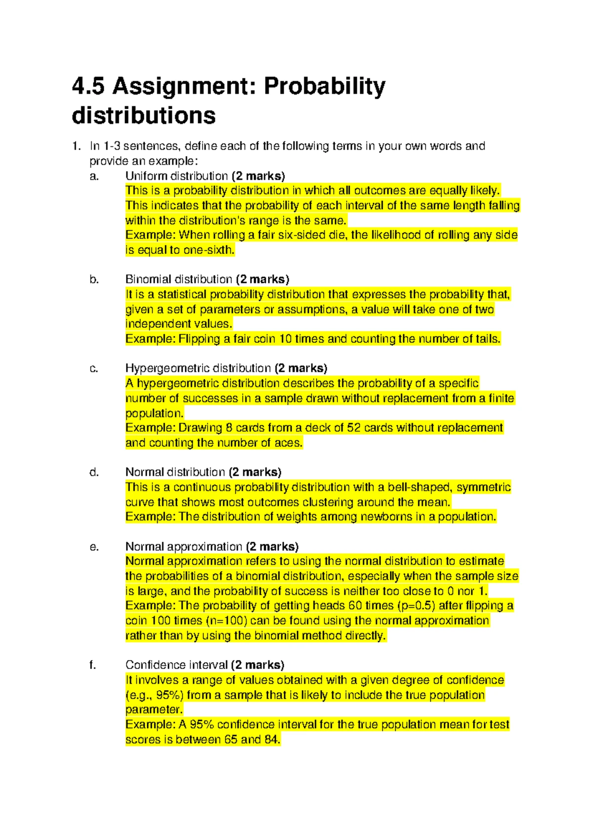 MDM4U 2.5 Assignment: Understanding Bias, Odds, and Probability - Studocu