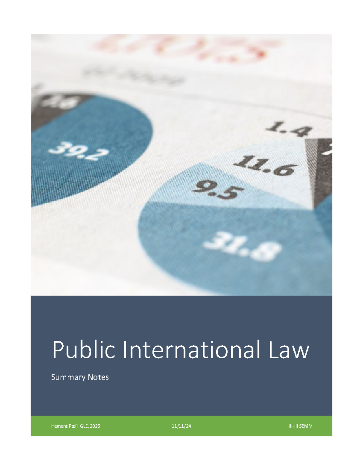 PIL summary notes for public international law - GLC 2025 SEM V - Studocu