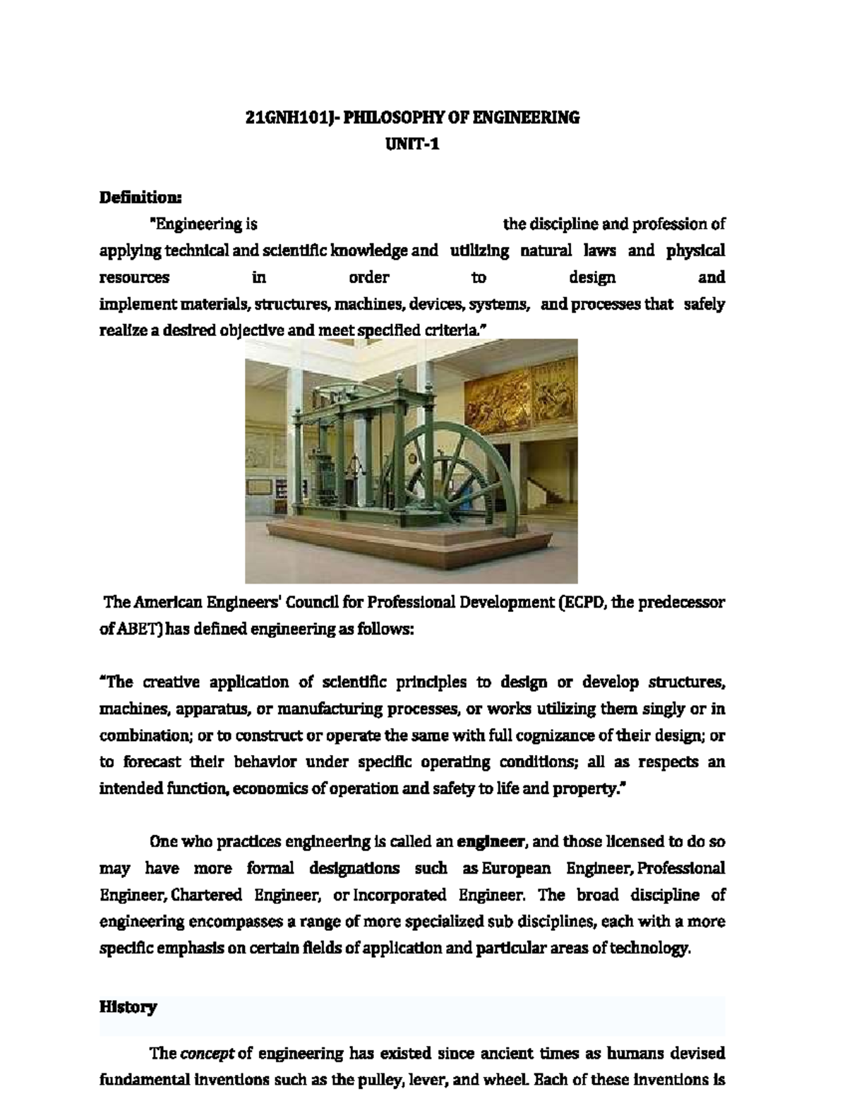 POE unit 1 - POE unit_1 notes - Philosophy of Engineering - Studocu