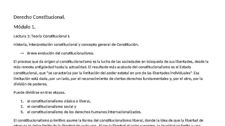 Resumen de Derecho Constitucional: Módulos 1 y 2 - Studocu