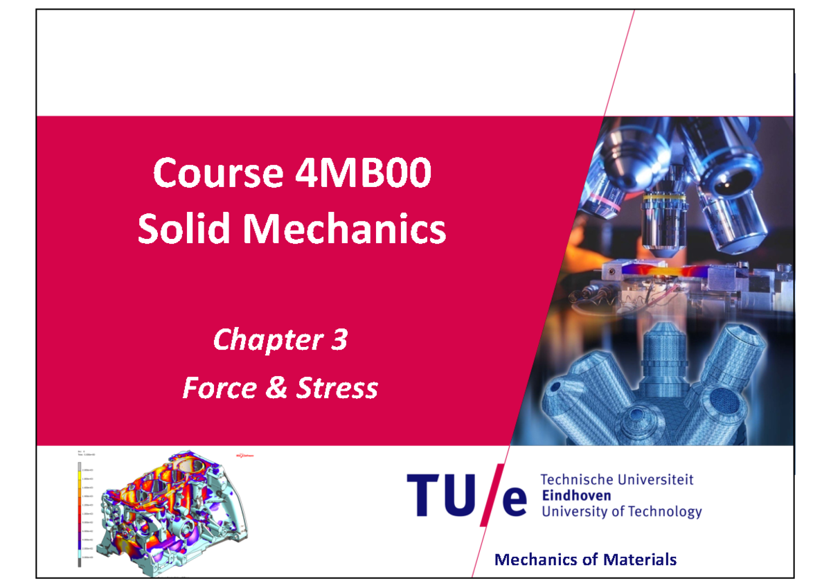 Solid Mechanics - 4MB Lecture Notes on Force & Stress (Chapter 3 ...