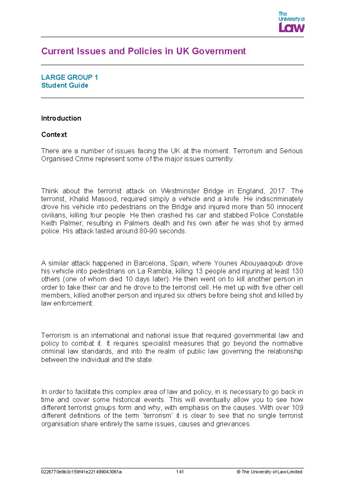 Current Issues & Policies in UK Gov't: Student Guide (2425 CIPG LG01 ...