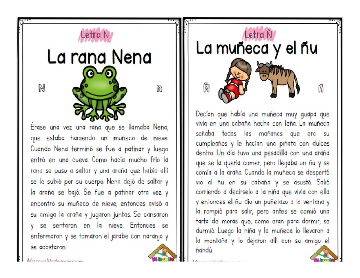 Lecturas LEO: Cuentos de La Rana Nena y El Oso Octavio - Studocu