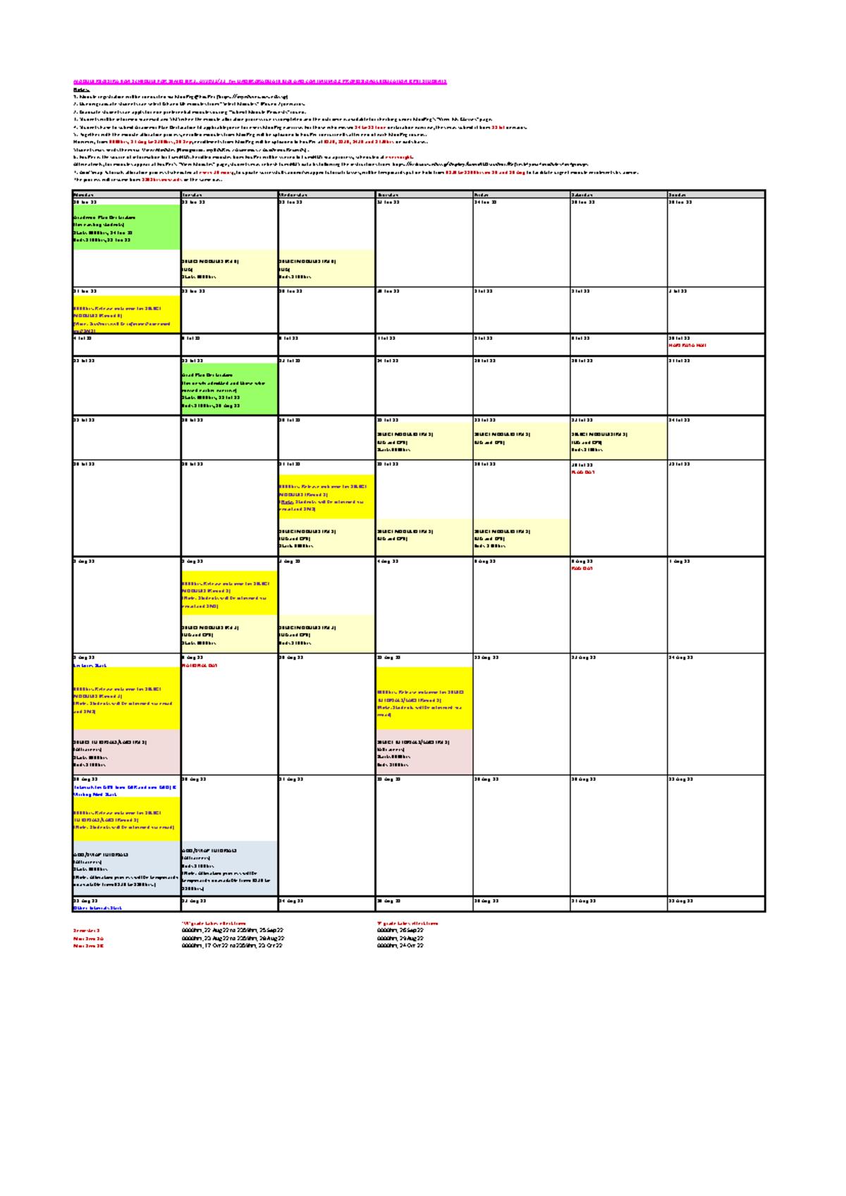 Ugcpe Mod Reg Schedule - MODULE REGISTRATION SCHEDULE FOR SEMESTER 1 ...