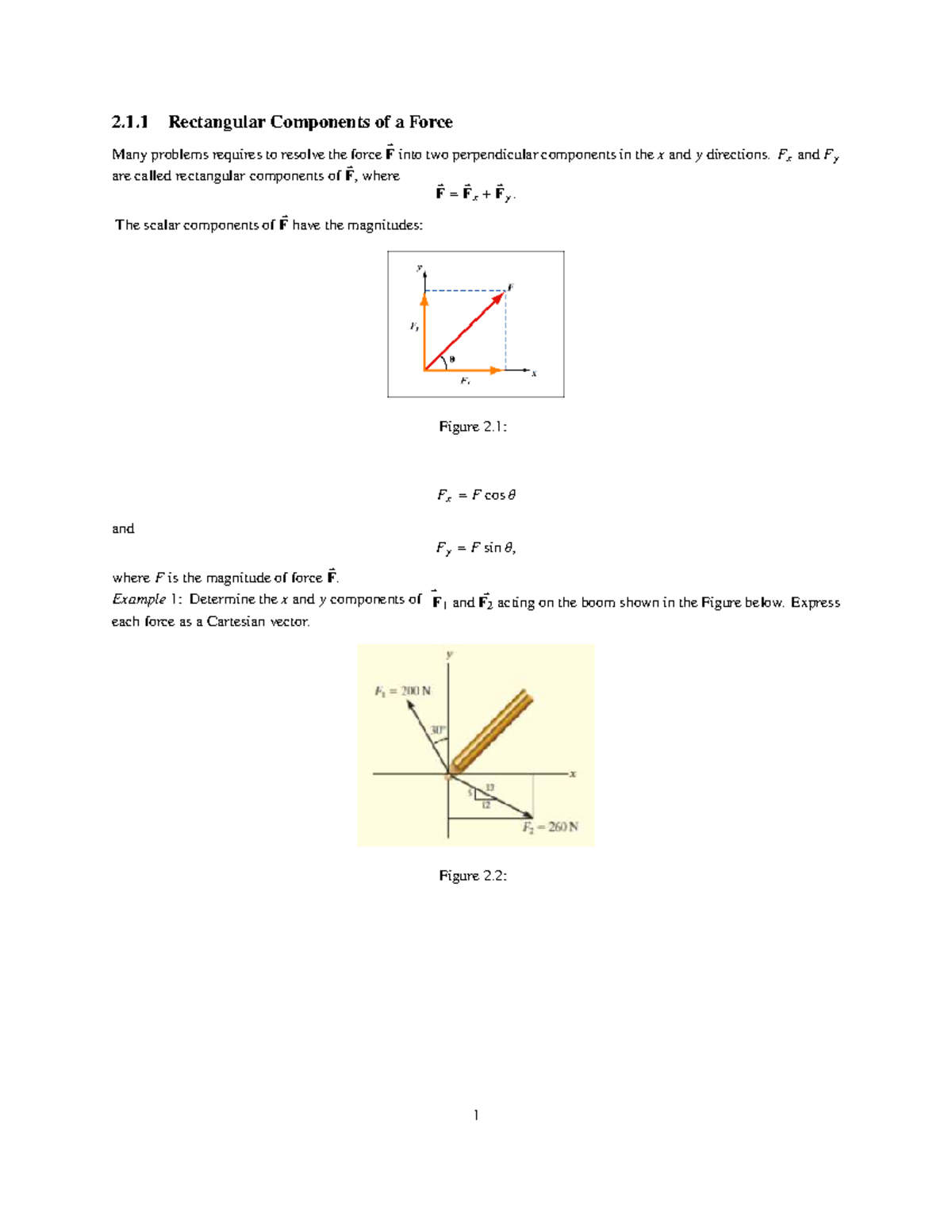 Lecture Notes on Force Components and Equilibrium - Studocu