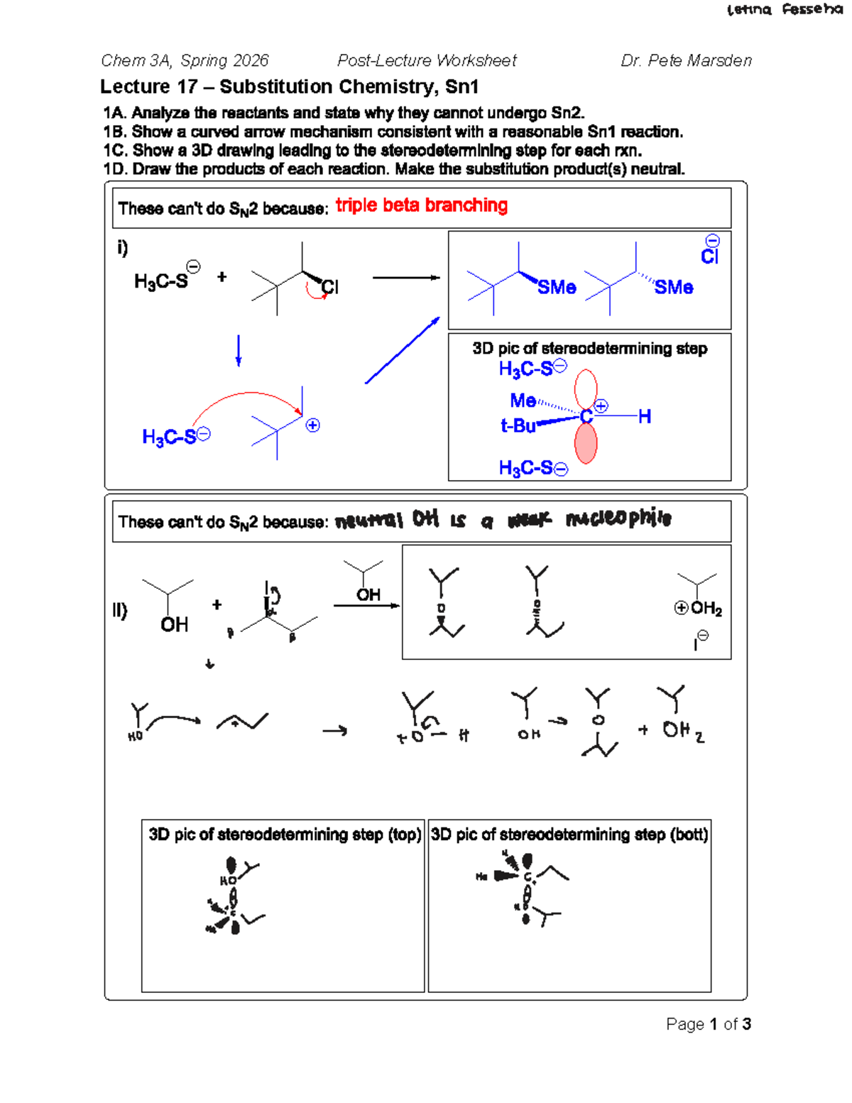 Lecture 17 - Post-Lecture Worksheet Chem 3A - Spring 2026 - Chem 3A ...