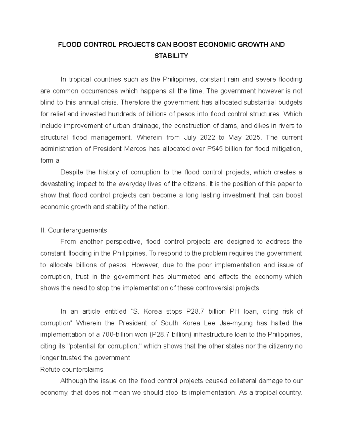 FLOOD CONTROL PROJECTS: ECONOMIC GROWTH & STABILITY IN THE PHILIPPINES ...