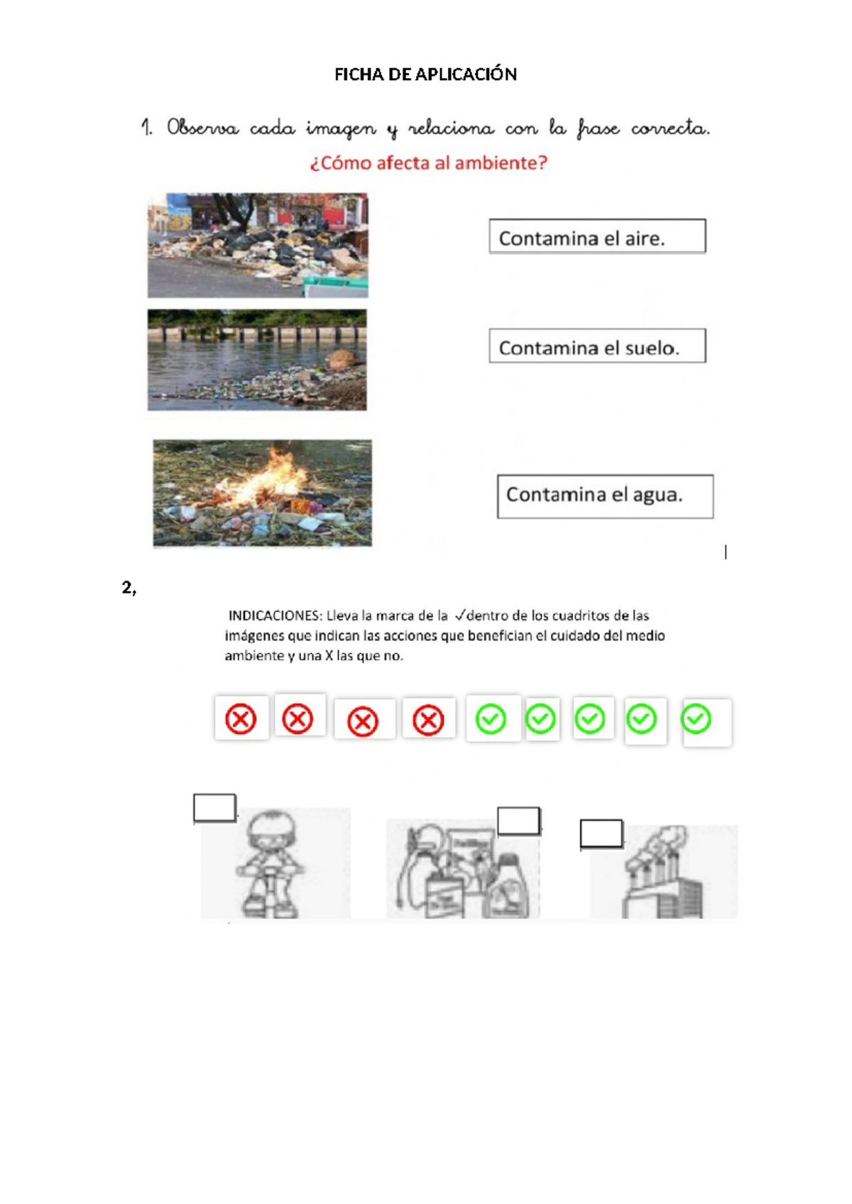 Ficha de Aplicación 1: Cuidado del Medio Ambiente - Sesión 6 EDA 2 ...