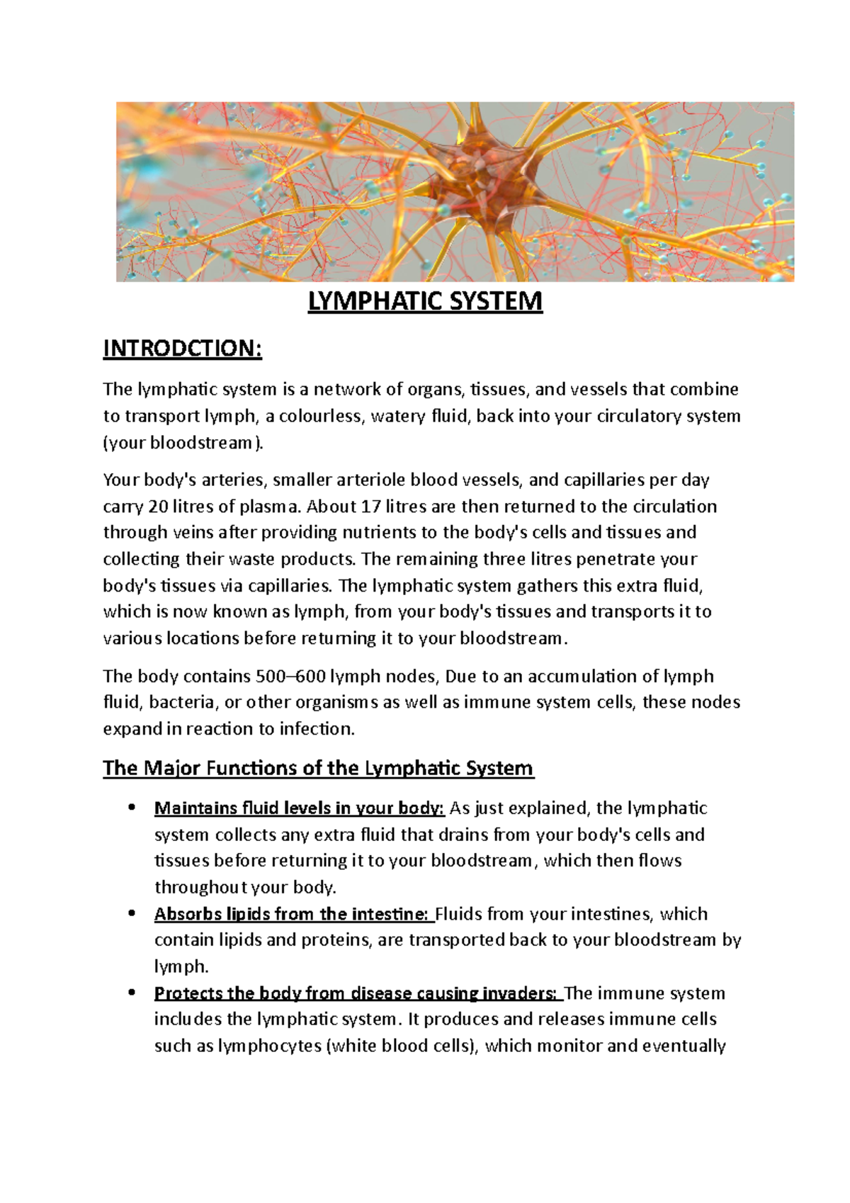 Daniel Zziwa's Lymphatic System assignment - LYMPHATIC SYSTEM ...