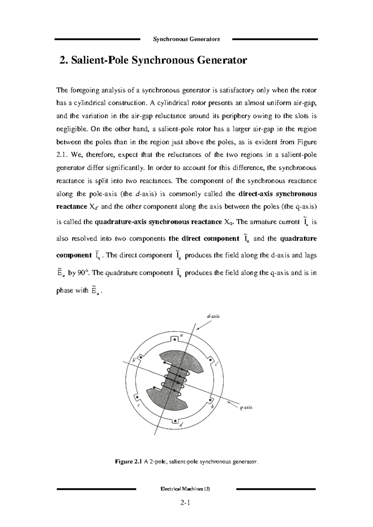 Salient-Pole Synchronous Generator Analysis in Electrical Machines (3 ...