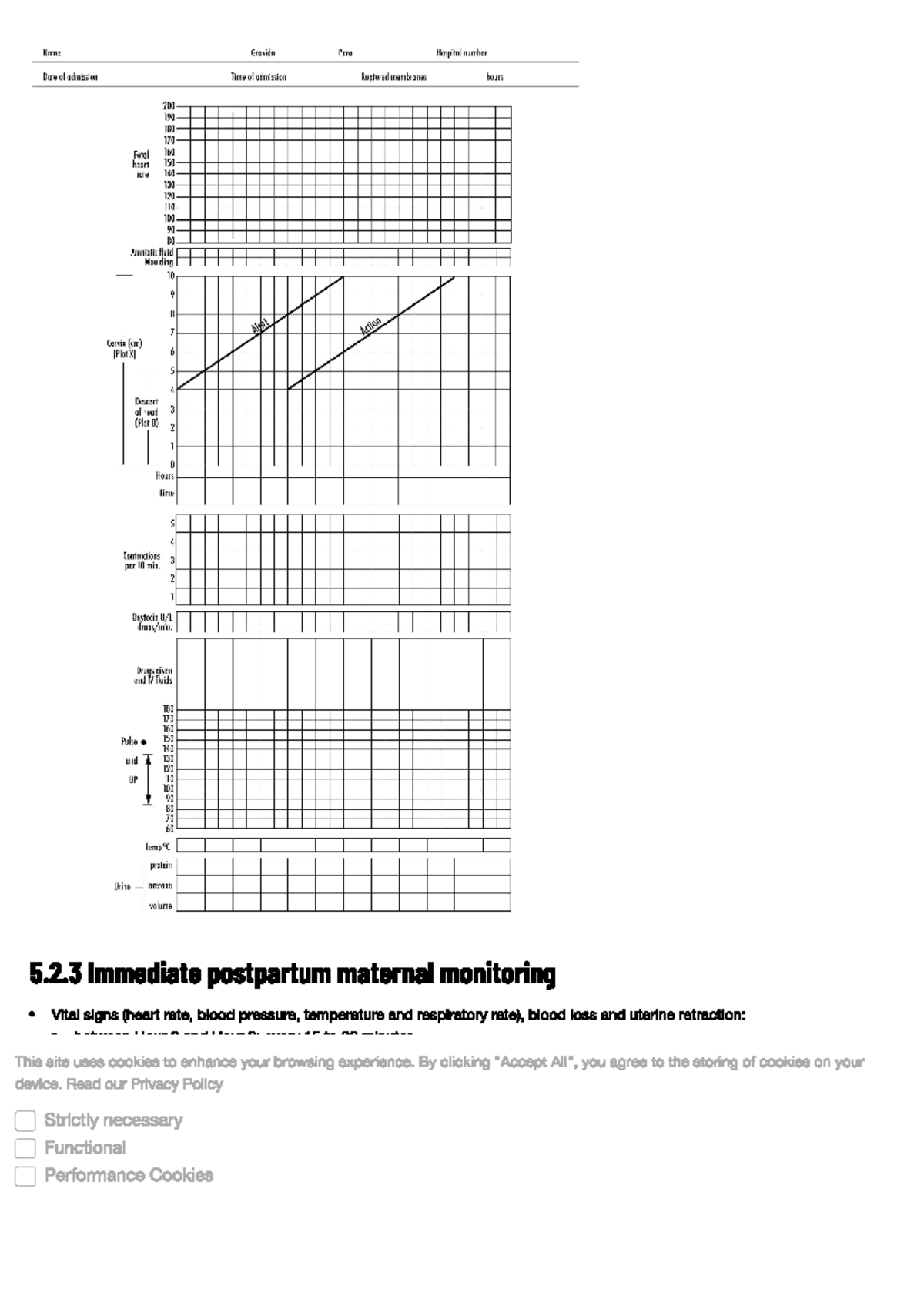 Partogram - Gravida Para Hospital number Name Ruptured membranes hours ...
