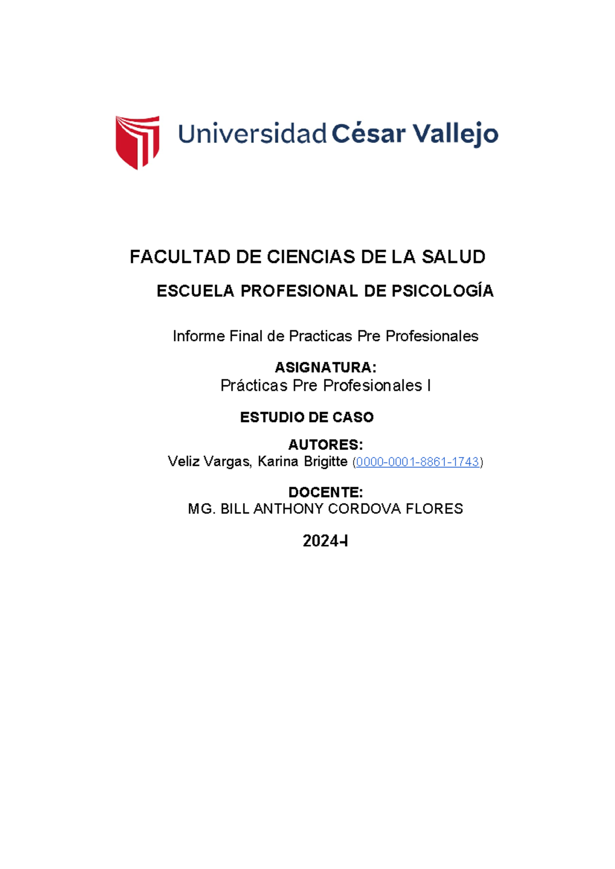 Informe Final de Prácticas Pre Profesionales I - 2024-I - Studocu