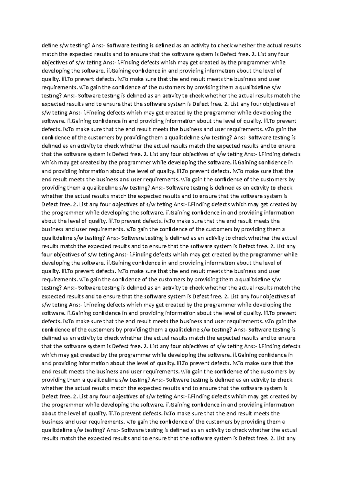 Software Testing Overview and Objectives - CS101 Lecture Notes - Studocu