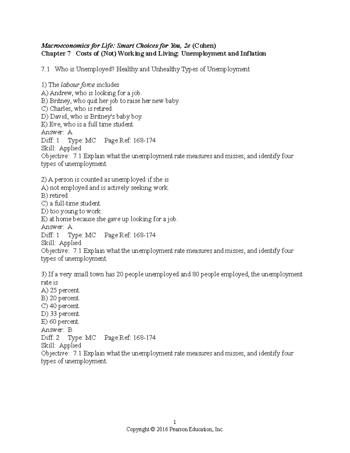 Chapter 7 - Unemployment and Inflation: Key Concepts from ...