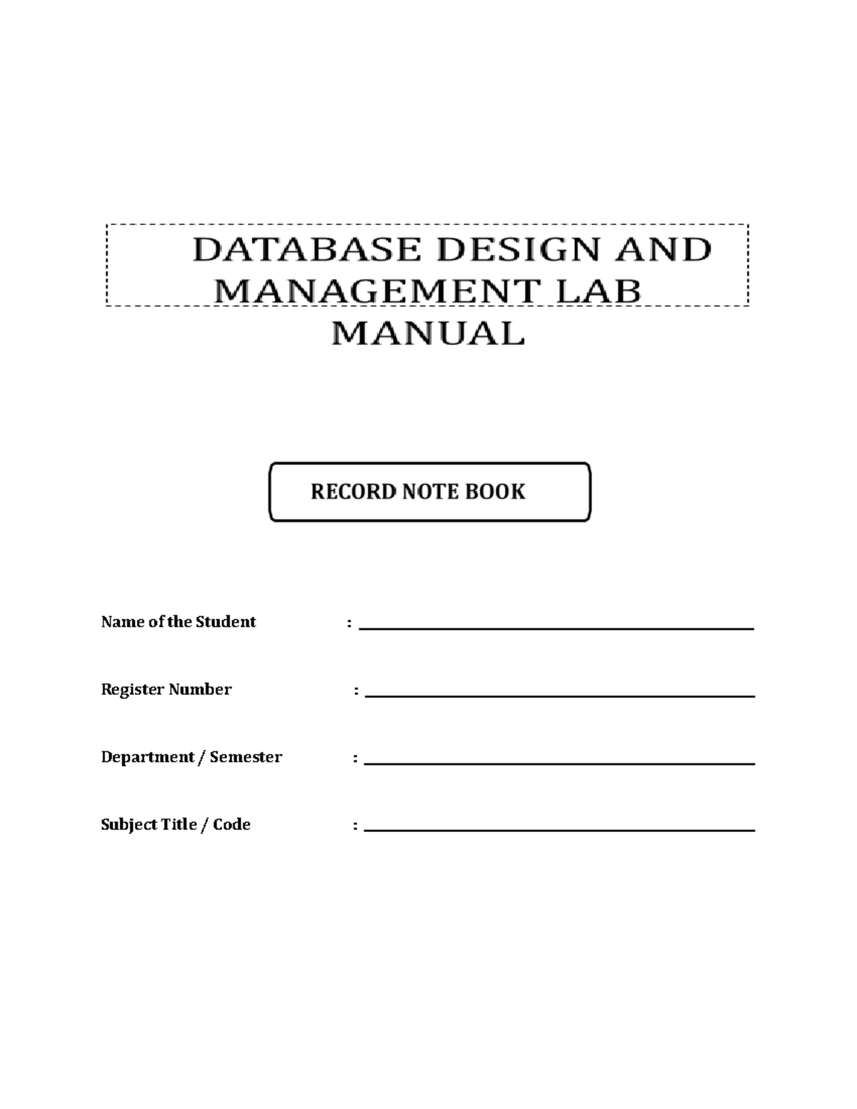 AD3381 DDM Lab Manual: ER Mapping & DDL Commands Guide - Studocu