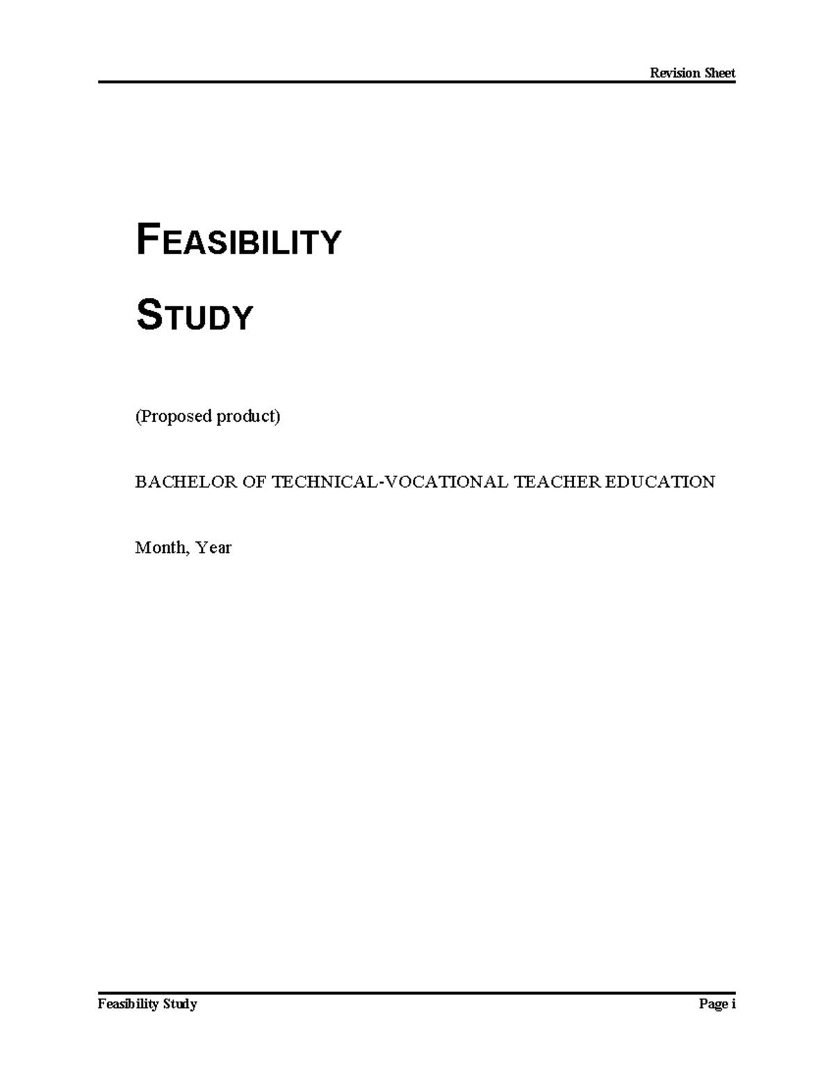 Feasibility Study for Proposed Product in GE ELEC 08 - Teacher ...