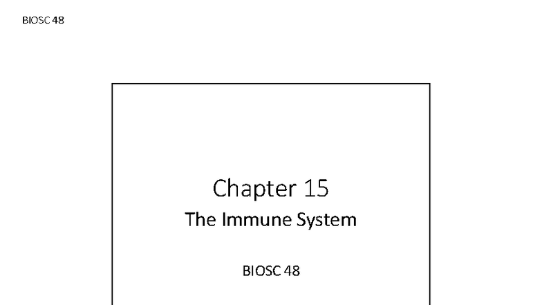 BIOSC 48 Chapter 15: The Immune System Overview and Key Concepts - Studocu