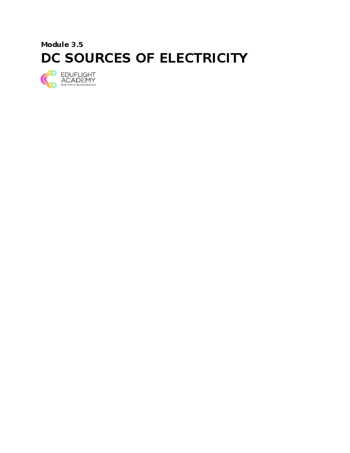 Module 3.5 - DC Sources of electricity - Module 3. DC SOURCES OF ...