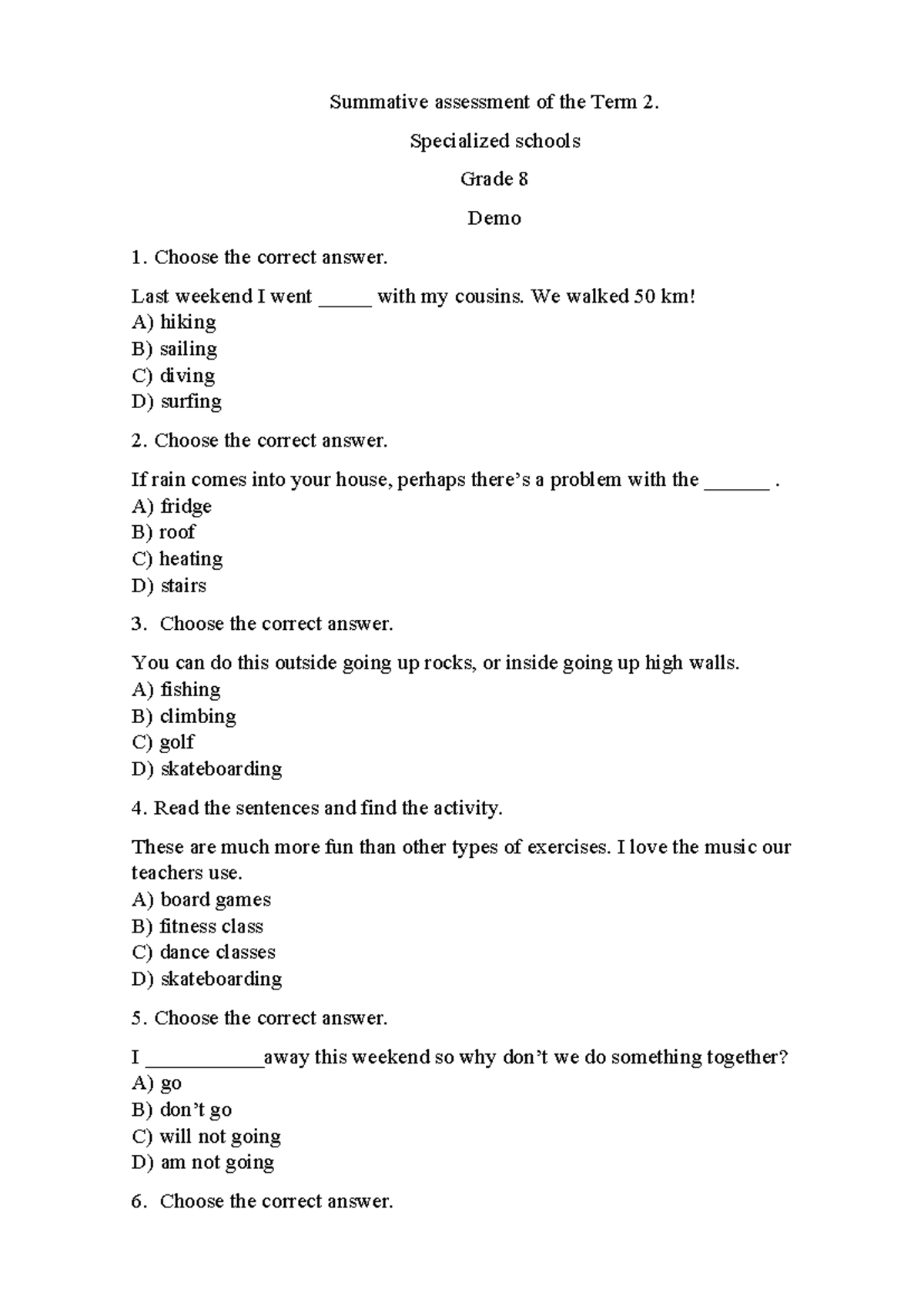Grade 8 Term 2 Summative Assessment - CHSB DEMO SS Question Set - Studocu