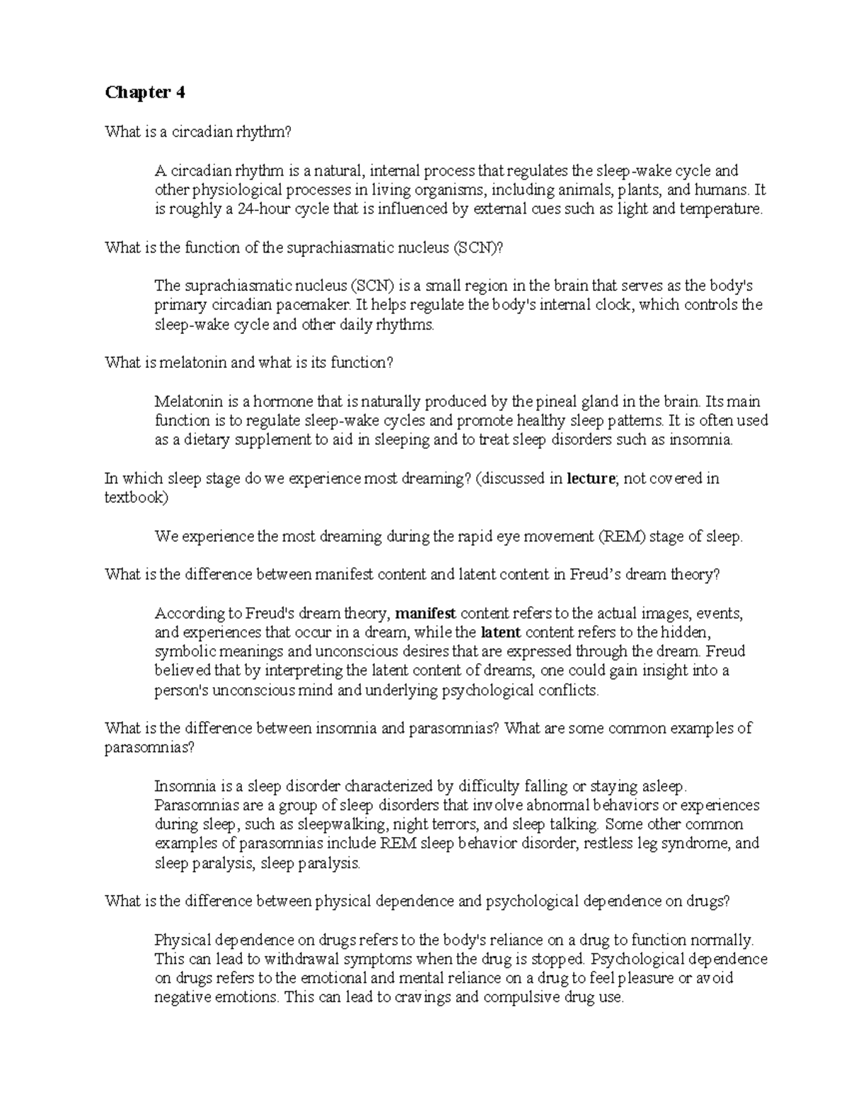 Chapter 4 Study Guide - State of Consciousness - Psychology 2e - Studocu