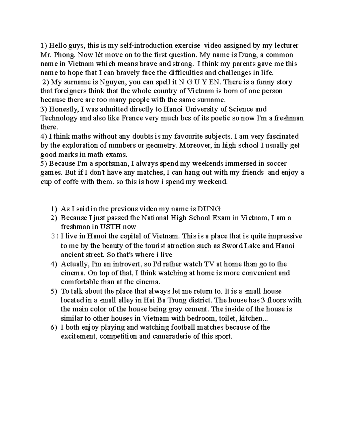 Hello guys - fdafa - Hello guys, this is my self-introduction exercise ...