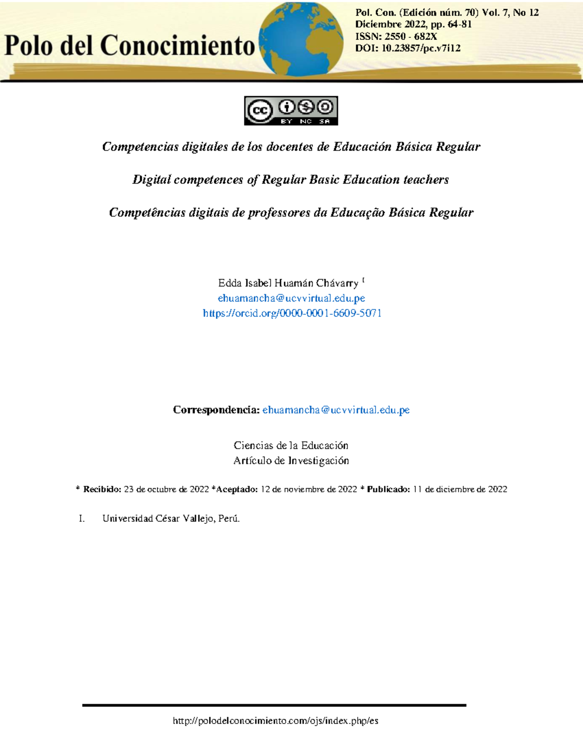 Competencias Digitales de Docentes en Educación Básica Regular - Pol ...