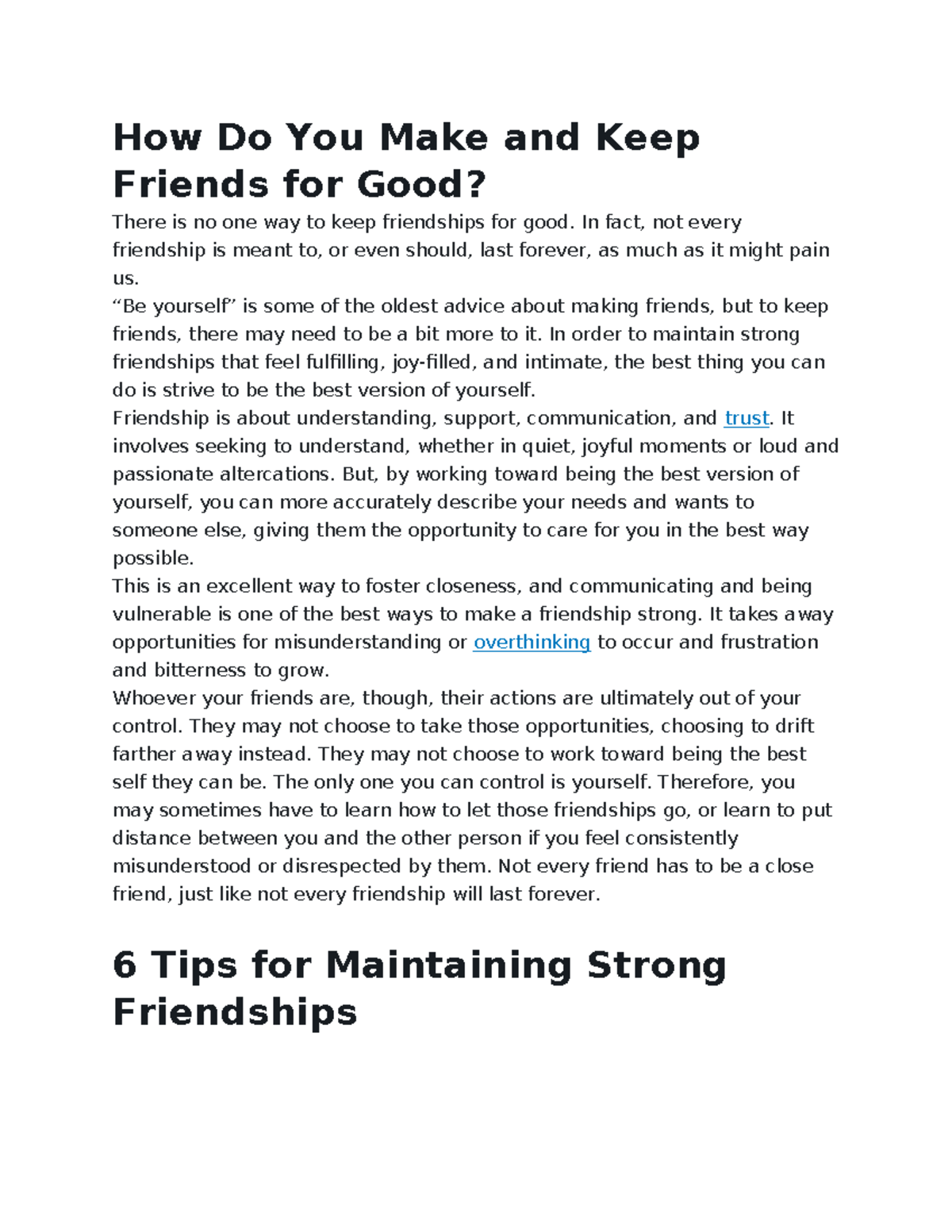 How Do You Make and Keep Friends for Good - How Do You Make and Keep ...