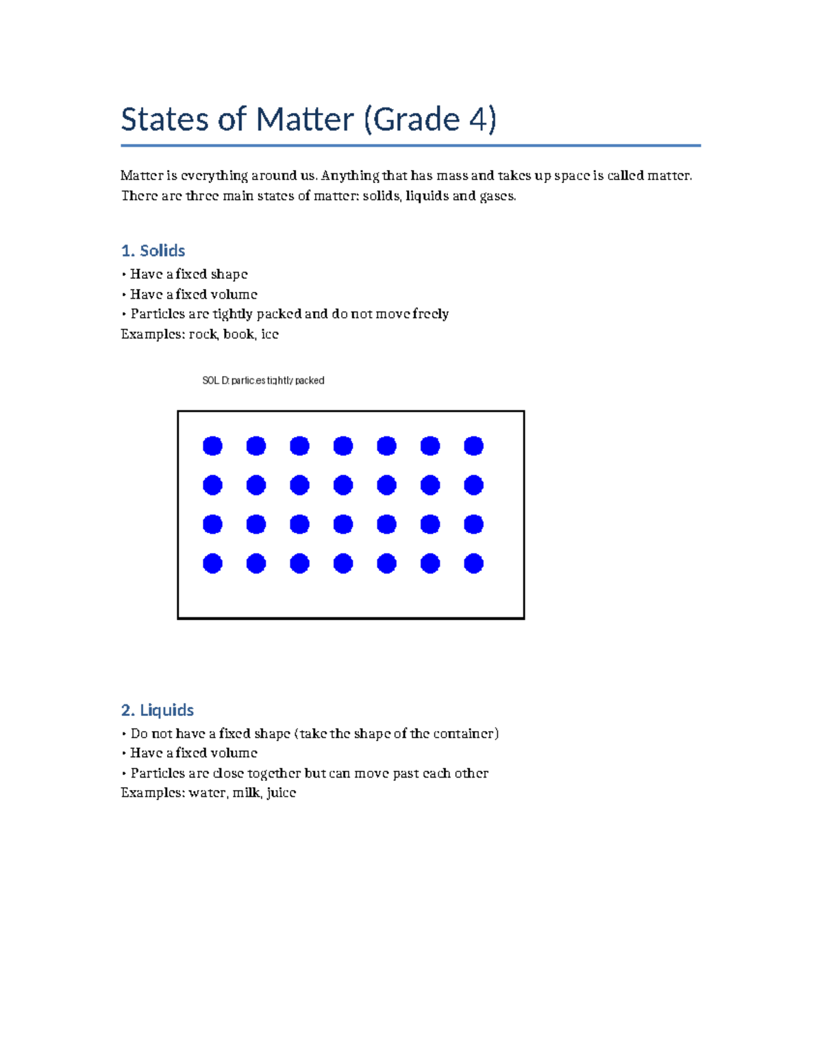 States of Matter: Understanding Solids, Liquids, and Gases (Grade 4 ...