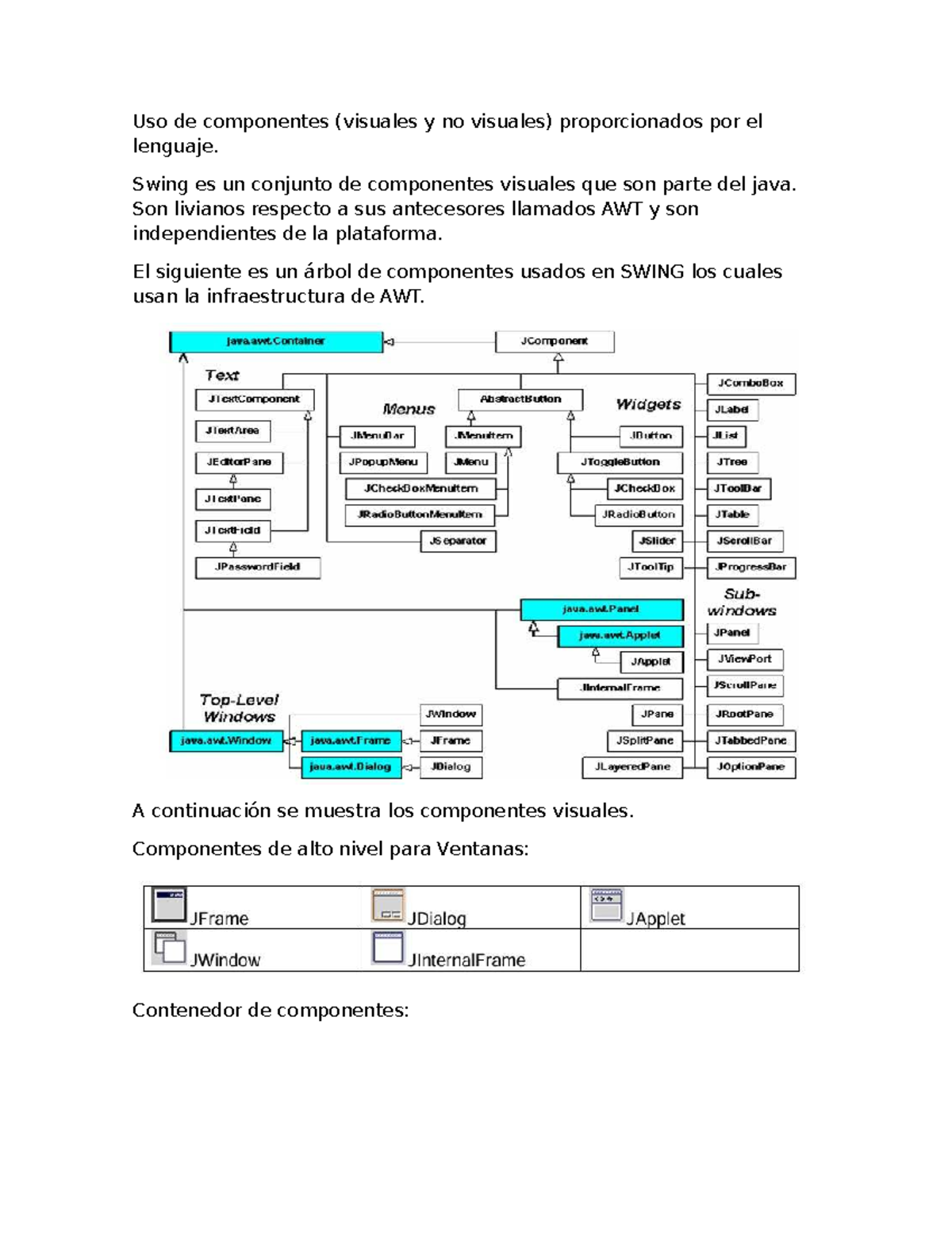 Uso de Componentes en Java Swing - Tarea - Studocu