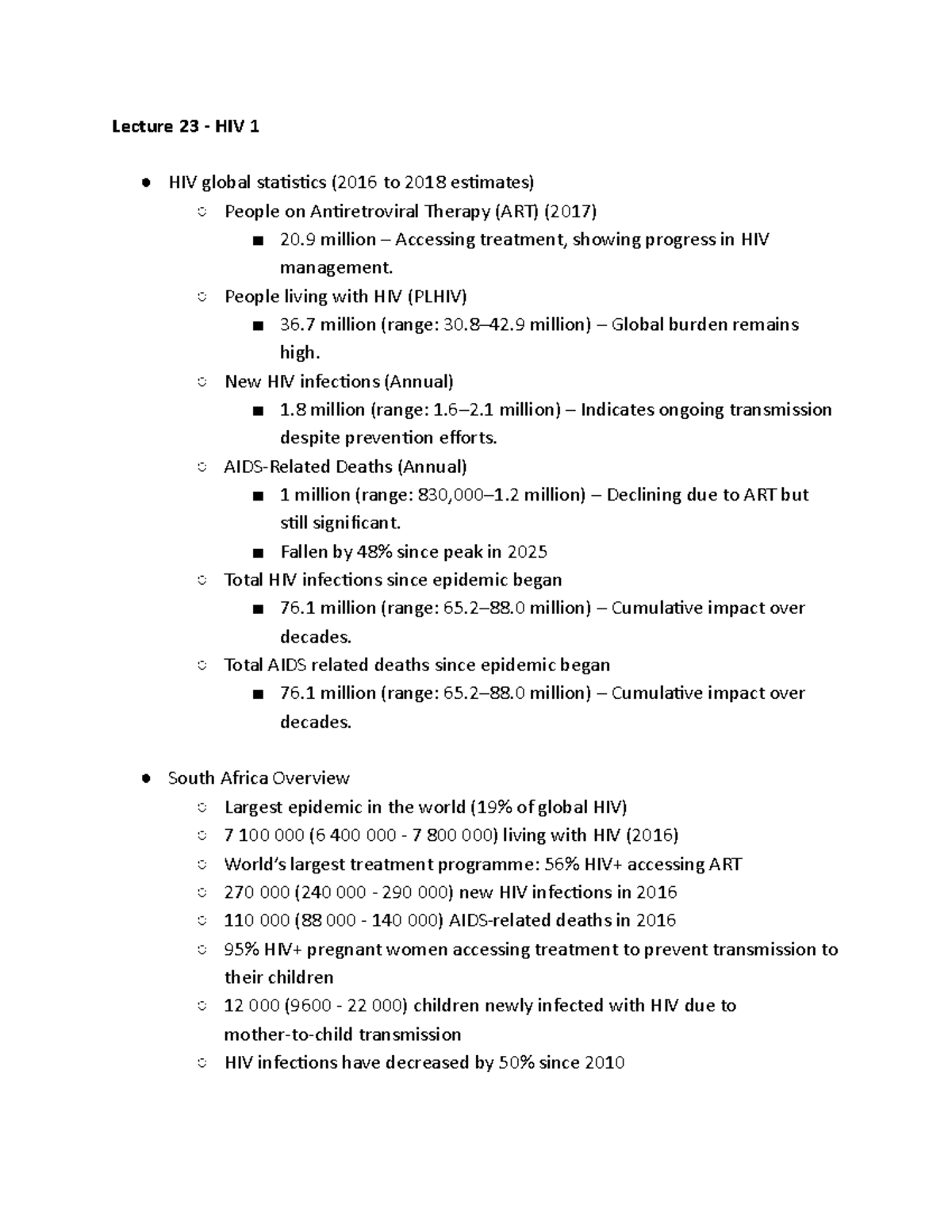 Global HIV Statistics & Trends (2016-2018): ART Access & Impact ...